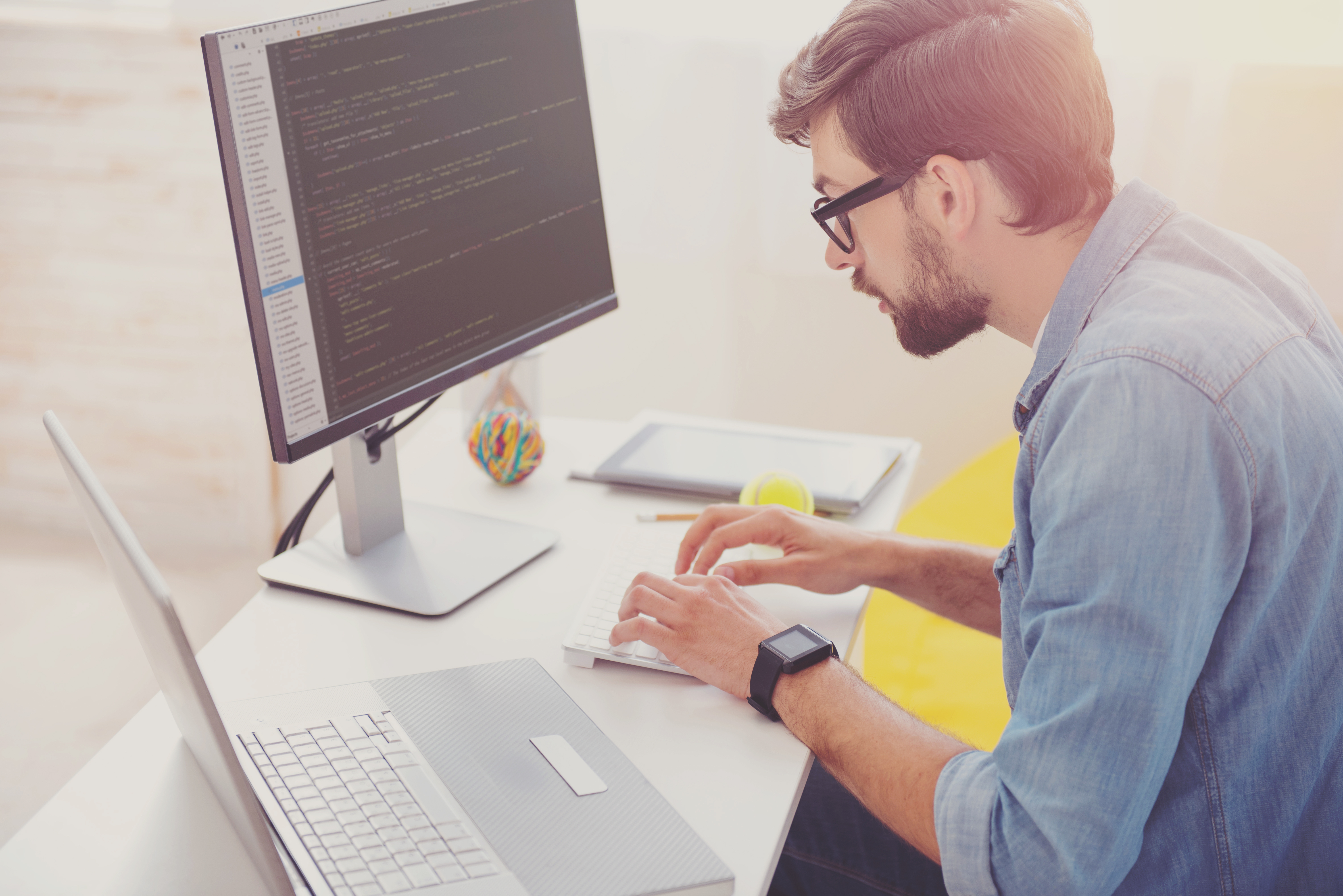 Man coding bucket list experience