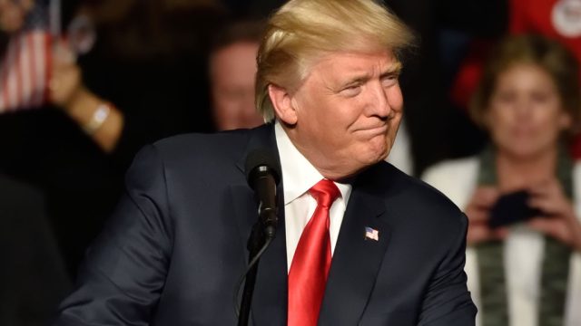 President Trump at a campaign speech in 2016