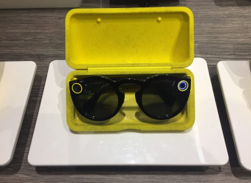NEW YORK CITY: March 2, 2018: Snapchat's Snap Inc. spectacles are on sale at Macy??s in Manhattan. Technology, cool, trendy. Company has been criticized as many consider camera glasses a failure.