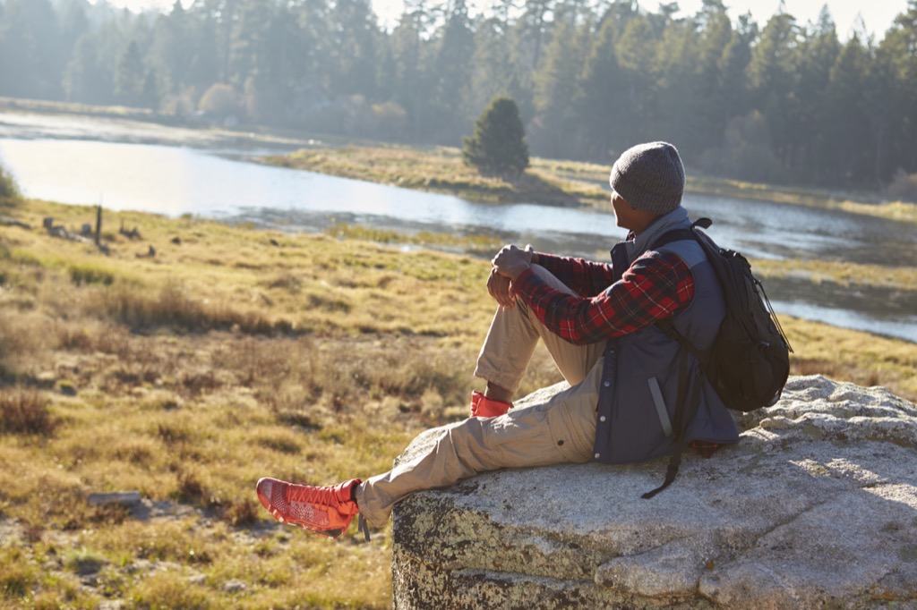 Man outside Happiness Hacks 