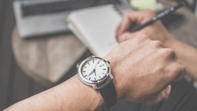 Looking at watch