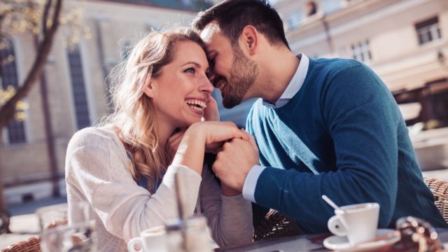 lovers at a cafe