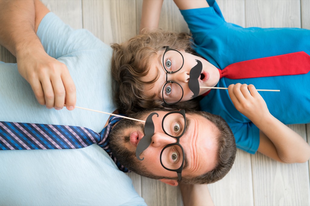 dad and son mustache