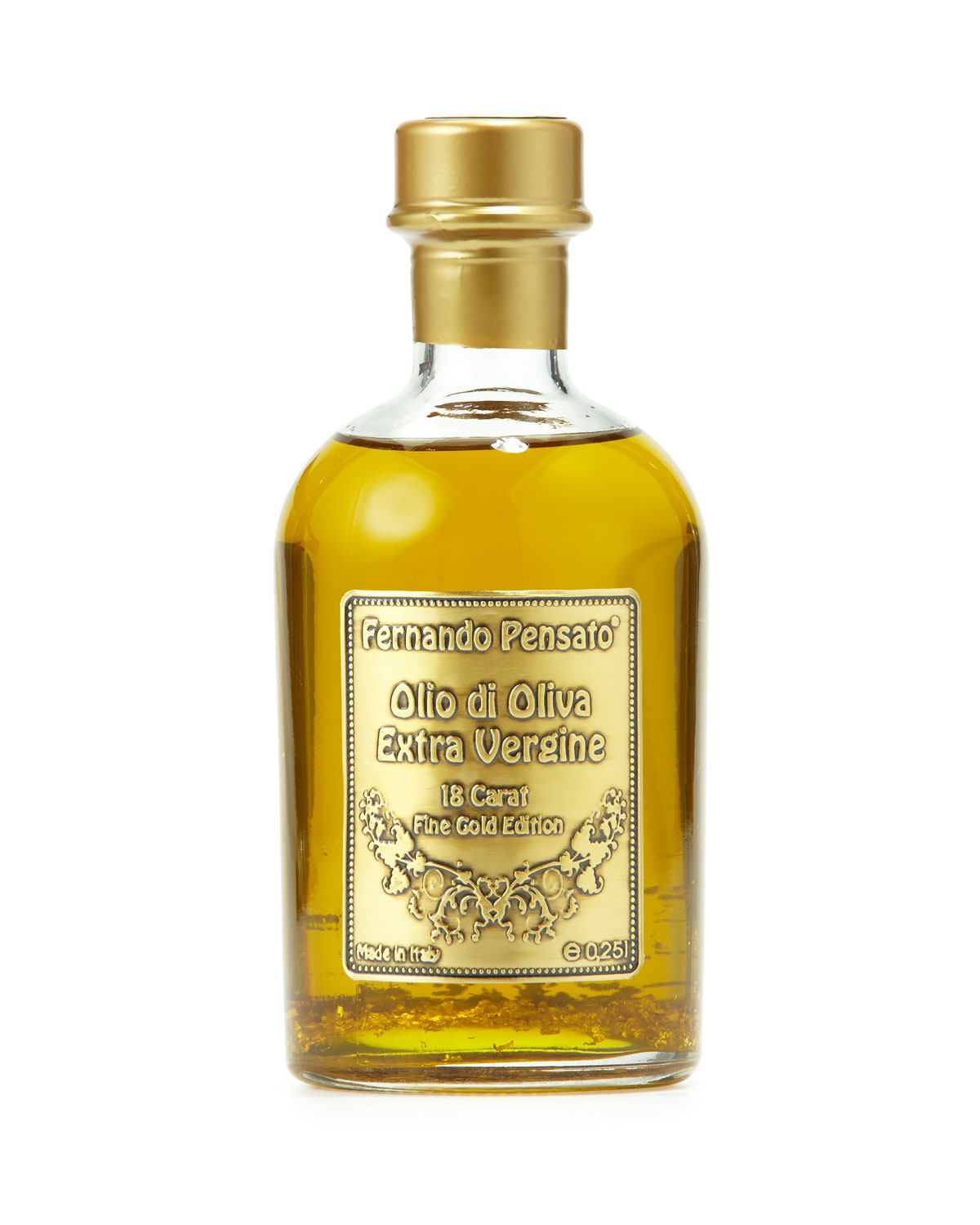 Olive oil with gold, a stylish home upgrade.