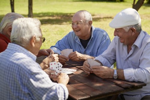 Old friends meet up to play cards