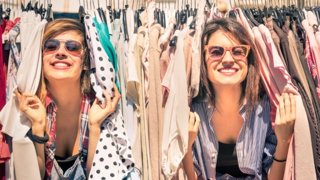women shopping for clothes help the earth