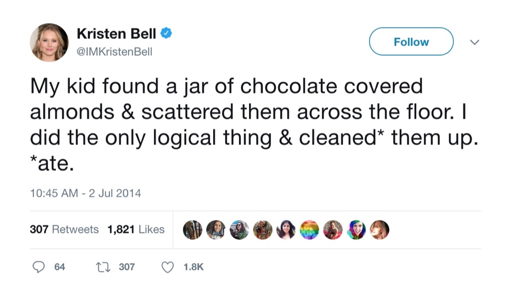Kristen Bell funny parenting twitter