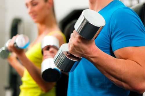 Couple Lifting Weights, look better after 40