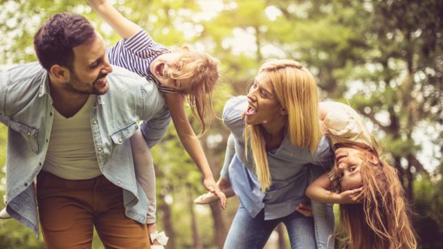 Happy family smiling