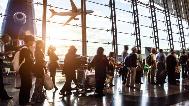 a crowded airport