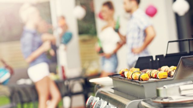 gas grill outside, backyard dangers