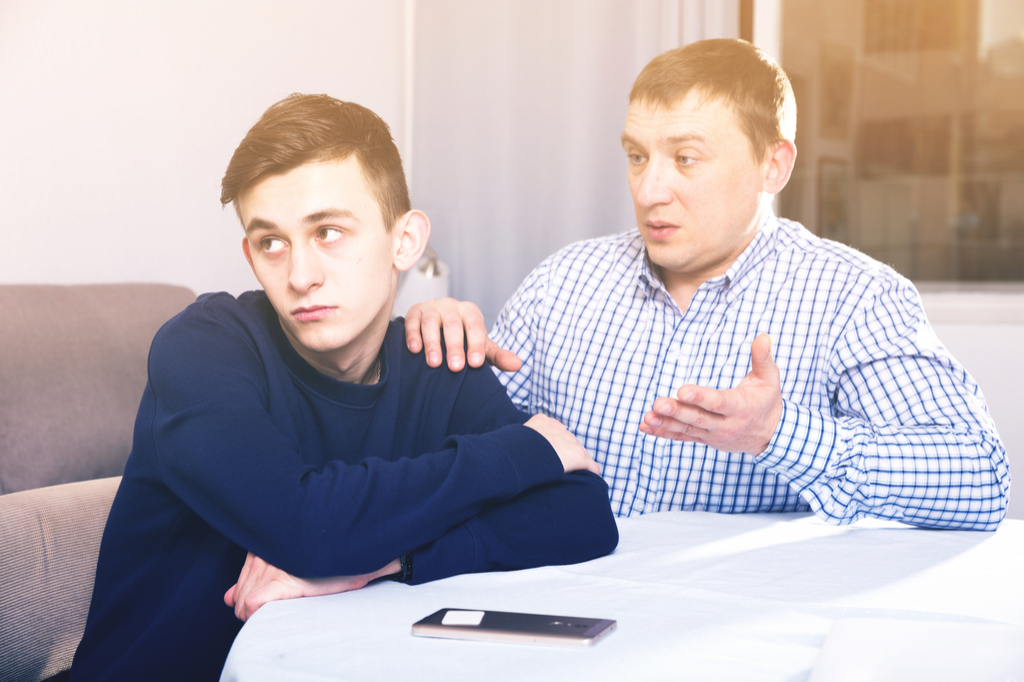 Dad and Son Talking
