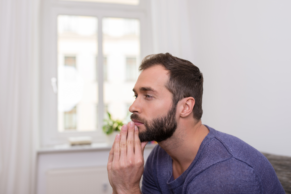 man spacing out
