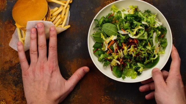 Burger versus salad
