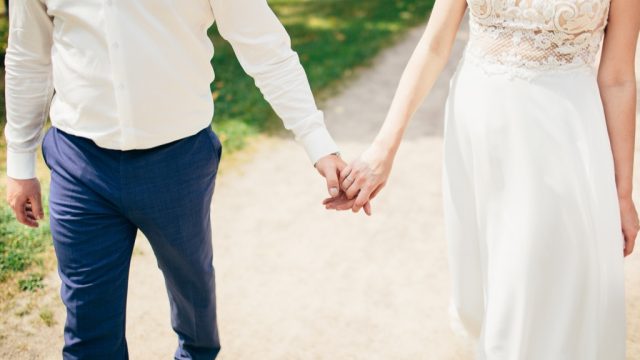 couple holding hands