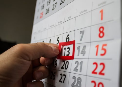 Friday the 13th on the calendar