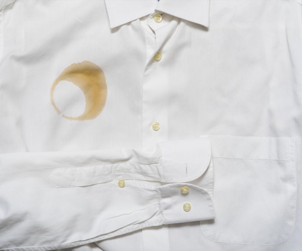 shirt with coffee stain, old fashioned cleaning tips