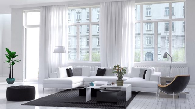 bright white living room