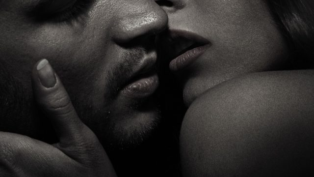 close up lips kissing