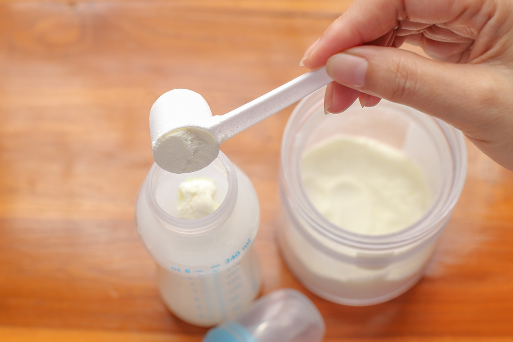 bottle of baby formula