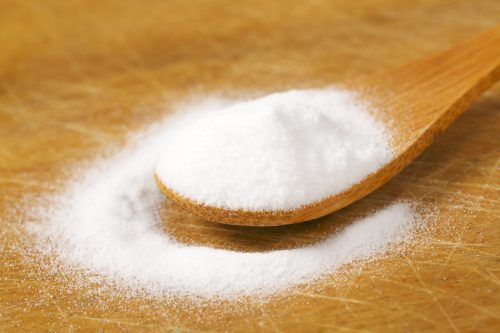 backing soda on a cutting board