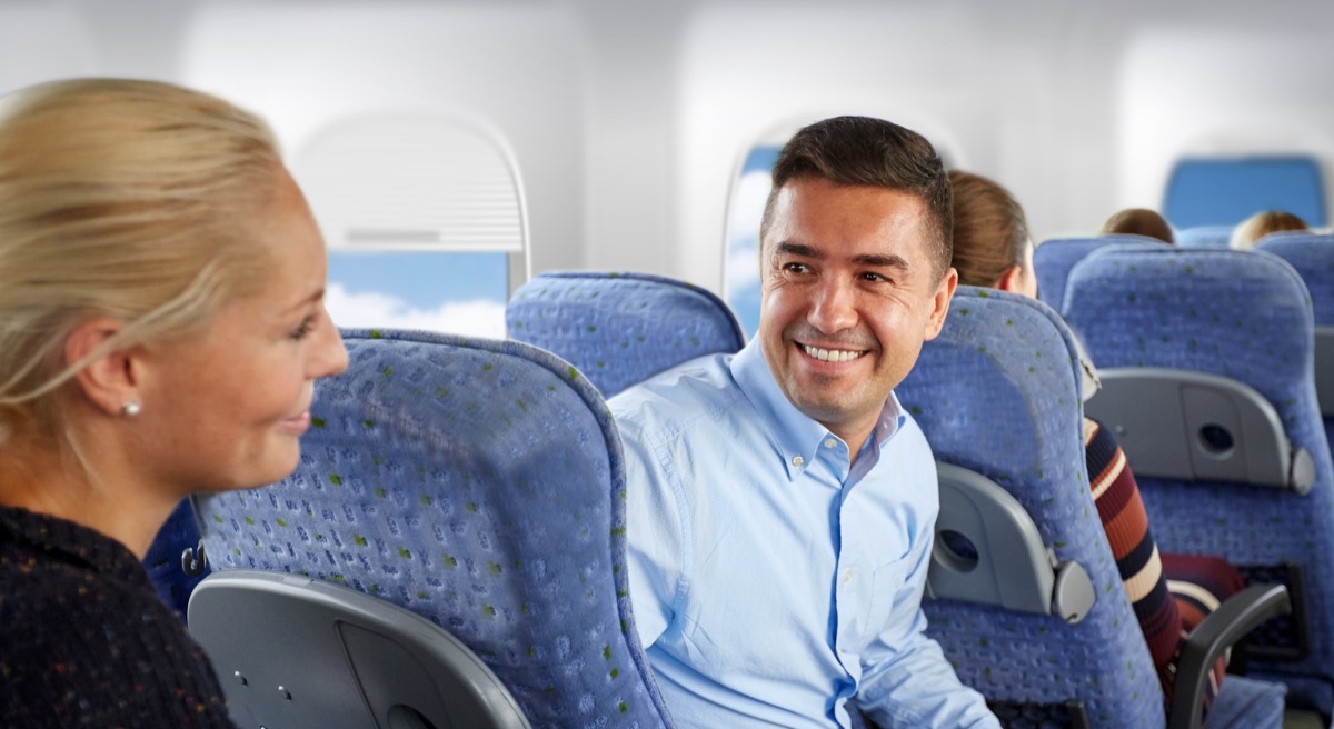 Two People Flirting on an Airplane