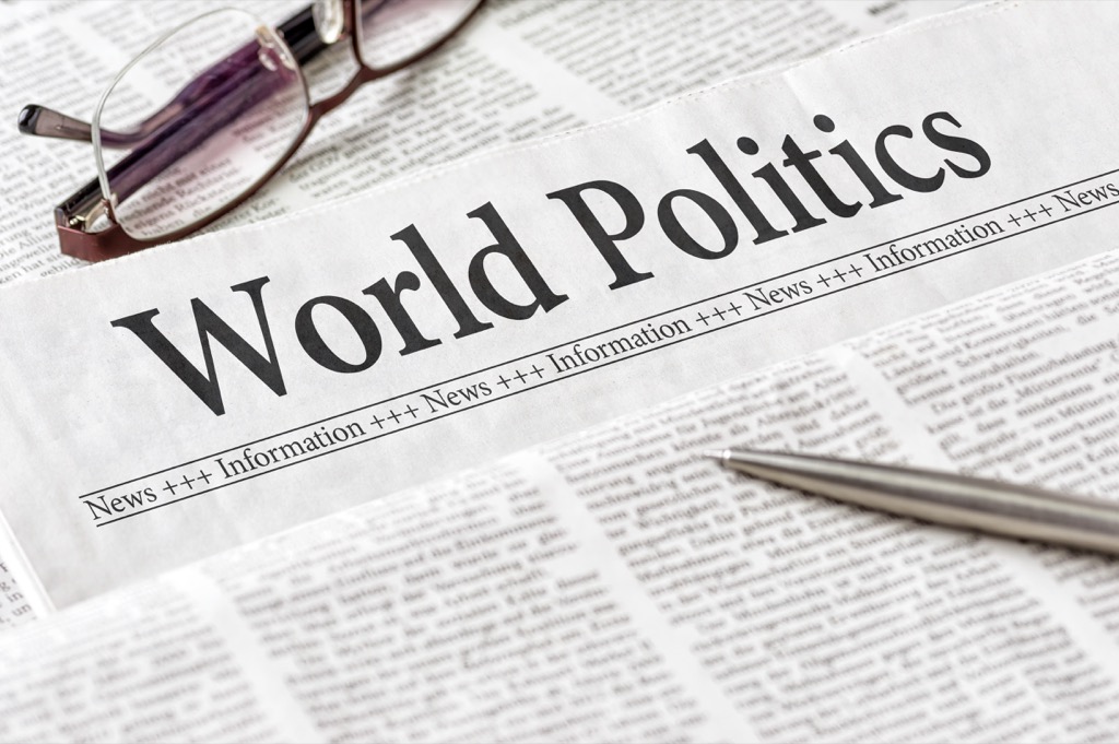 reading newspaper politics