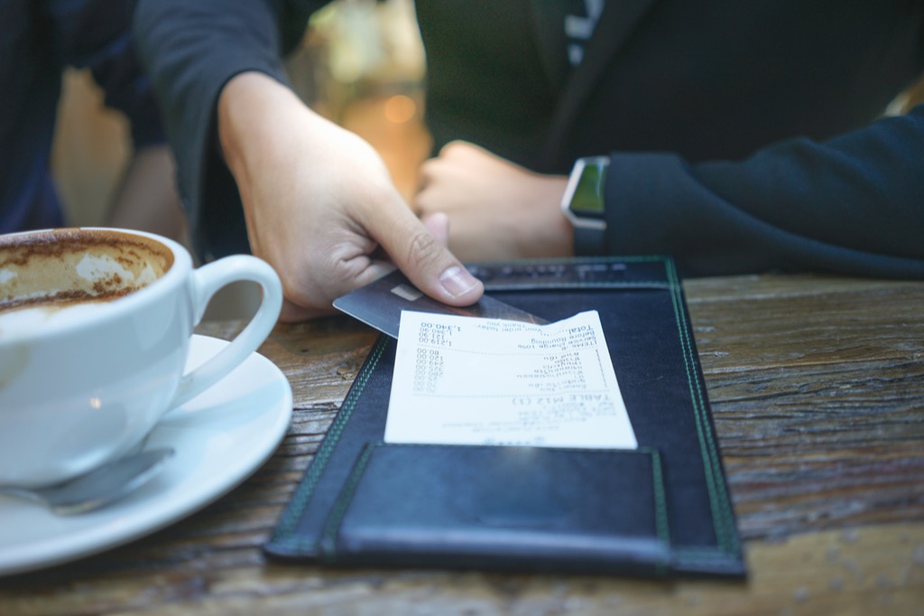 paying restaurant bill dating over 50