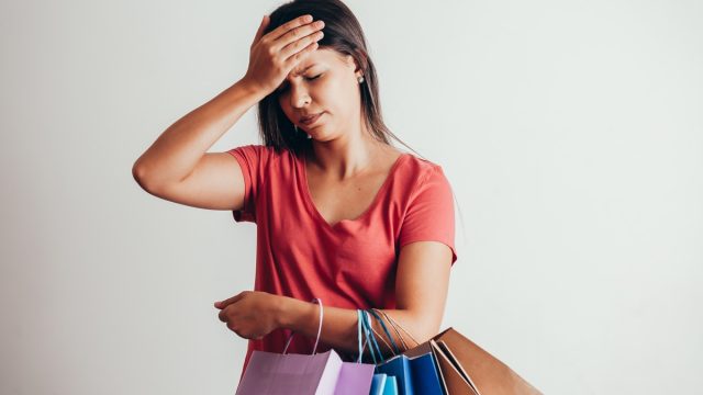 Woman feels dizzy while doing some shopping