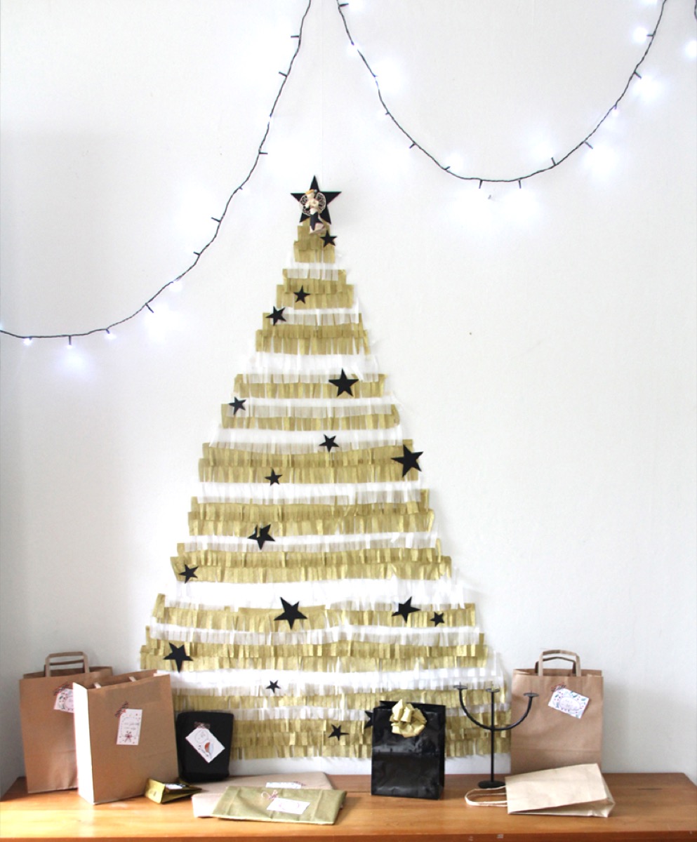 Crepe Paper Tree {Christmas Tree Alternatives}