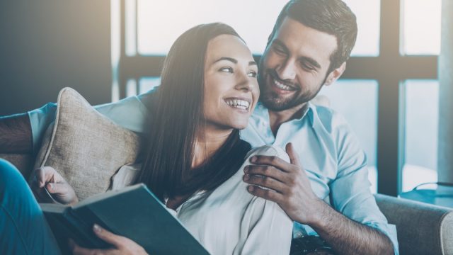 couple reading in a living room - romantic books