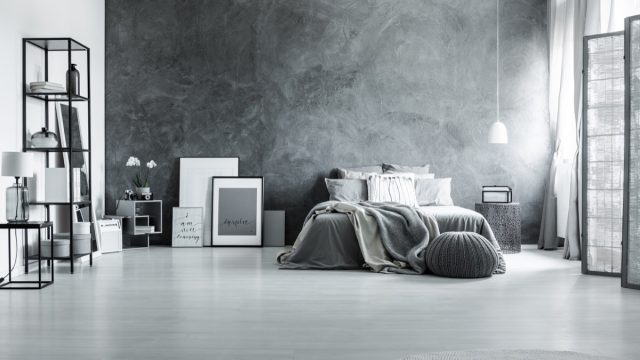 Textured Wall in Bedroom - interior designers
