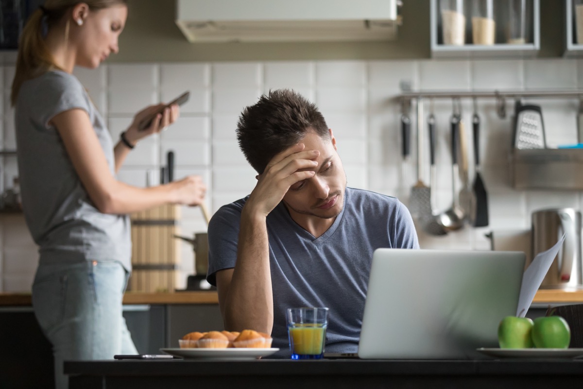 passive aggressive couple in the kitchen