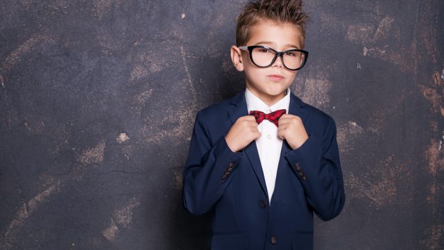 boy wearing suit