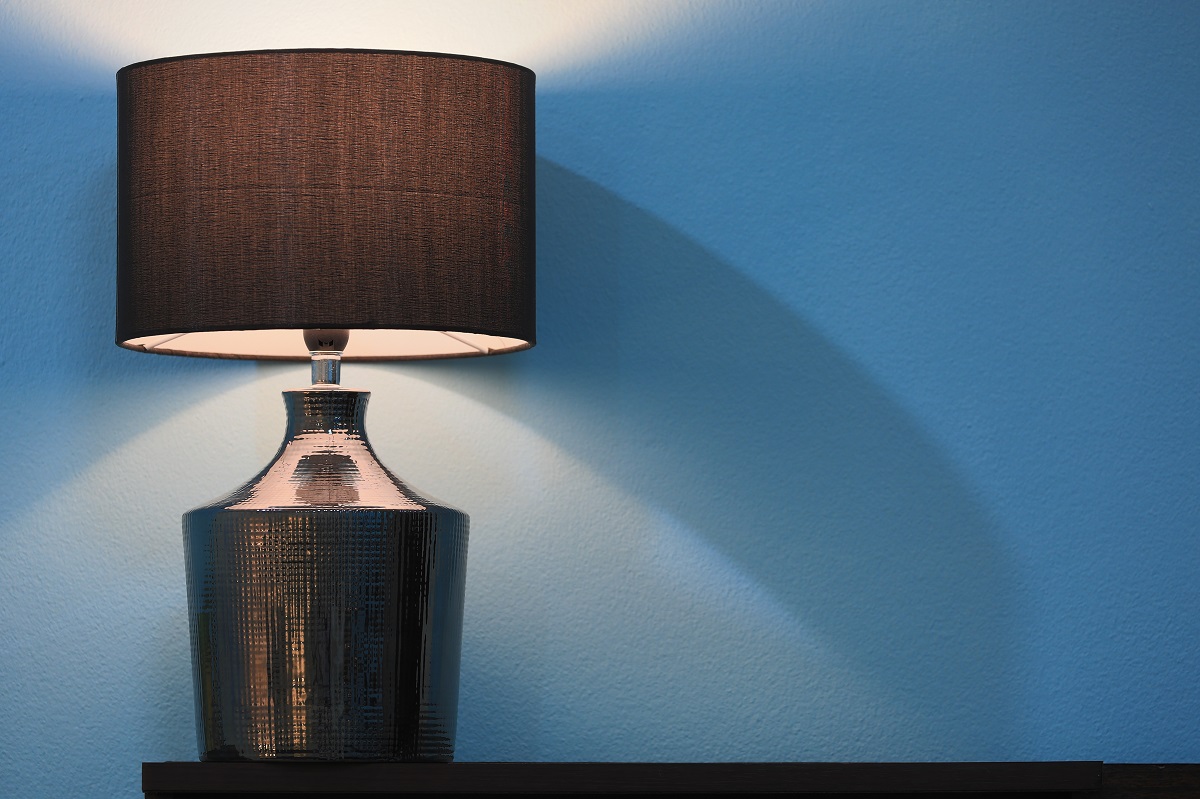 lamp on shelf 
