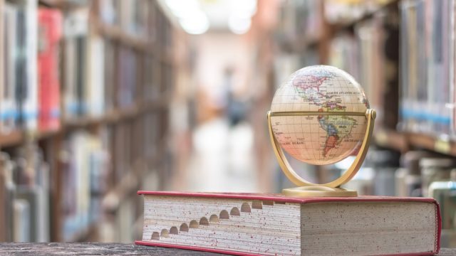 Globe and dictionary