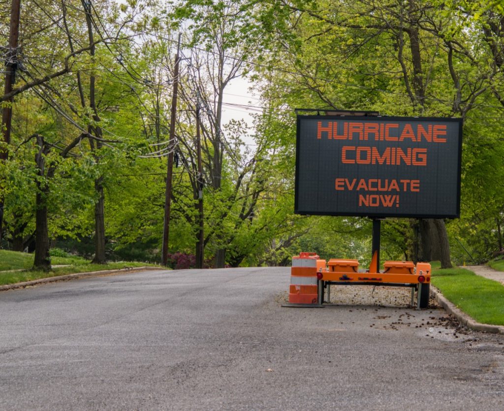 hurricane warning sign