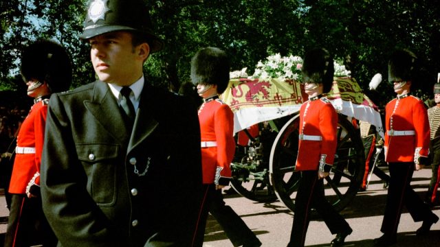 Princess Diana casket at the funeral