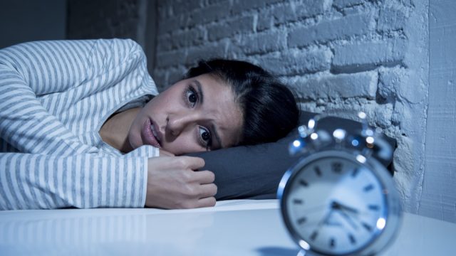 Woman having nightmare