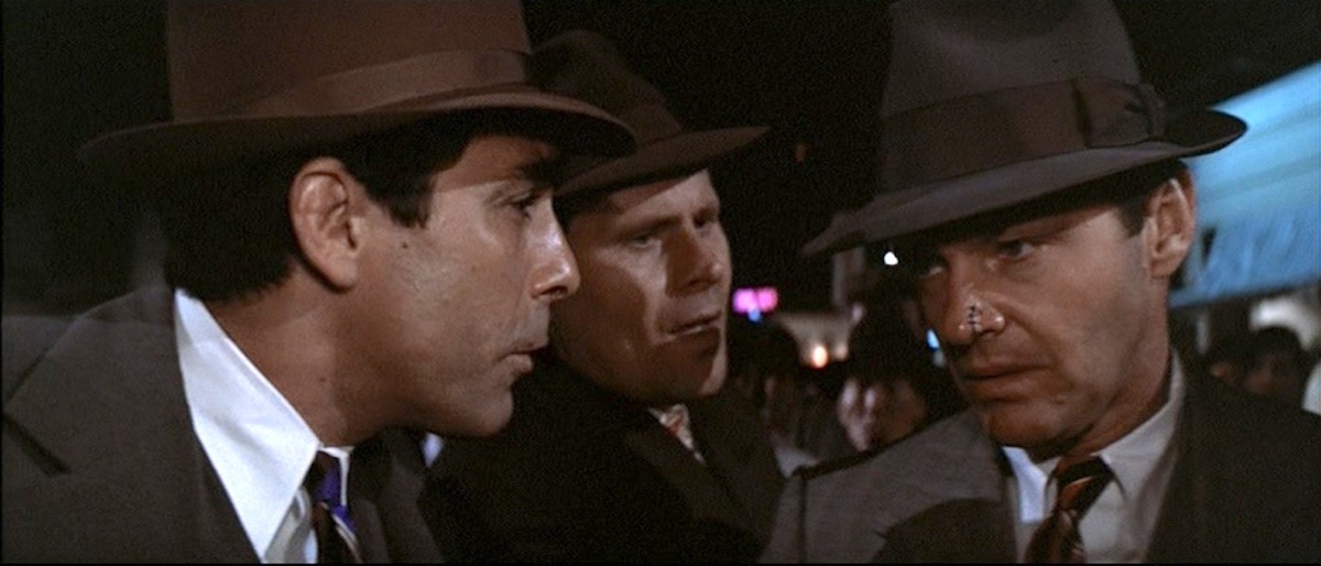 Jack Nicholson, Bruce Glover, and Perry Lopez in Chinatown (1974)