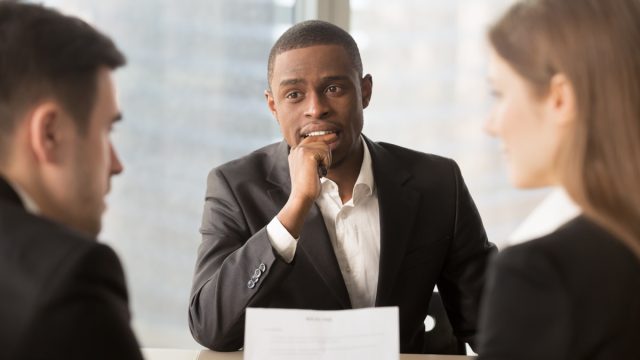 Man at job interview