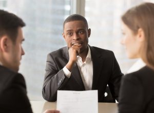 Man at job interview