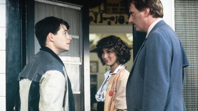 Matthew Broderick, Jennifer Grey, and Jeffrey Jones in Ferris Bueller's Day Off (1986)