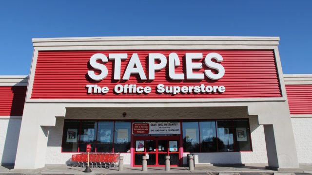Outside of a Staples Store {Discounts For Old Items}
