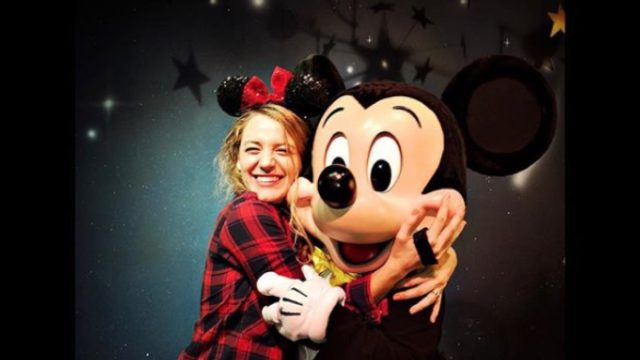 blakelively at disneyland hugging mickey mouse, disney celebs