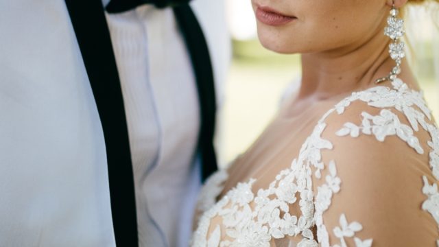 couple with an age gap on their wedding day