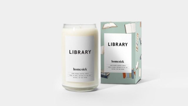 homesick candle library scent, gifts for book lovers