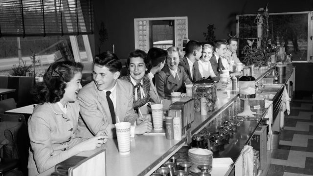 A Group of Kids on a Date Eating Food in the 1950s Cost of a Date
