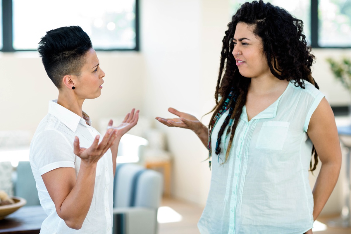 lesbian couple fighting, parent divorce