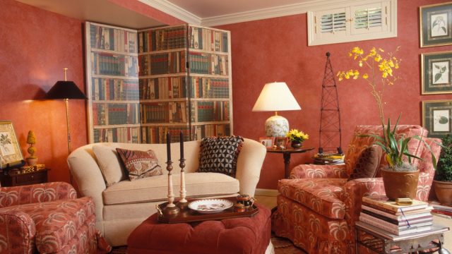 1990s Living Room with a Folding Screen 1990s Home Decor